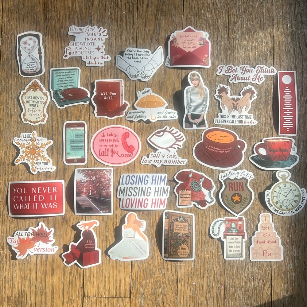 Taylor Swift Vinyl Sticker Lot - 30 Stickers